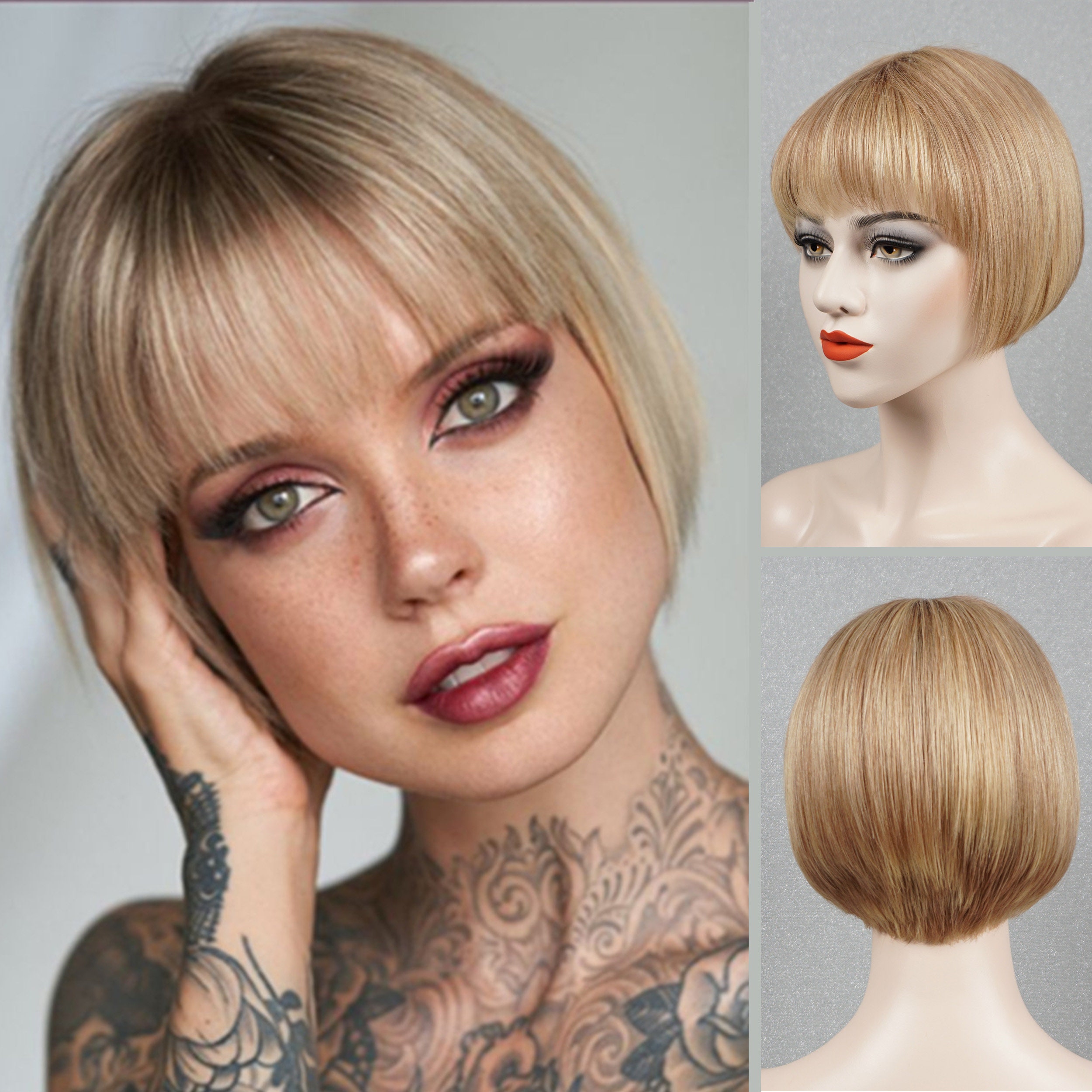 100 Human Hair Straight Blonde Bob Wigs for Women Ash Blonde - Etsy Canada 100 Human Hair Straight Blonde Bob Wigs for Women Ash Blonde - Etsy Canada