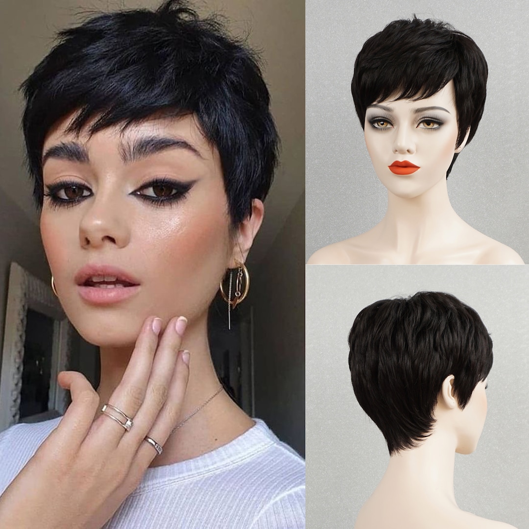 Short Pixie Wig 100 Human Hair Full Wig for Women Black Natural Hair