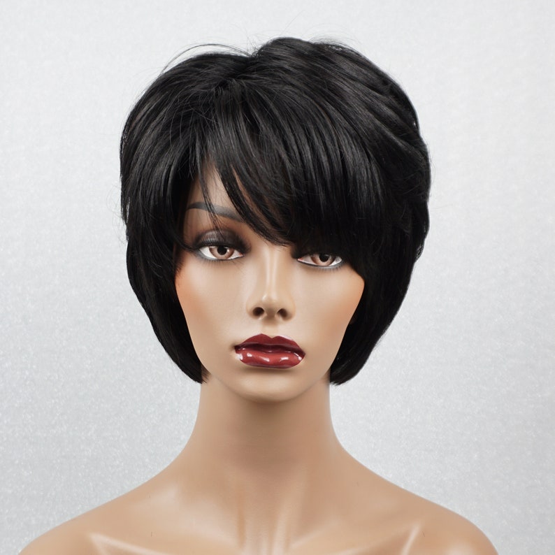 Short Black Bob Wig for Black Women 100 Human Hair Wigs with Etsy