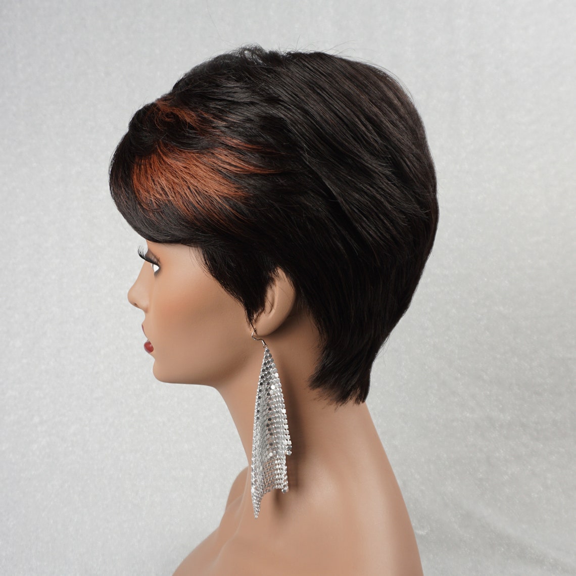 100 Human Hair Pixie Wigs for Black Women Short Highlights Etsy