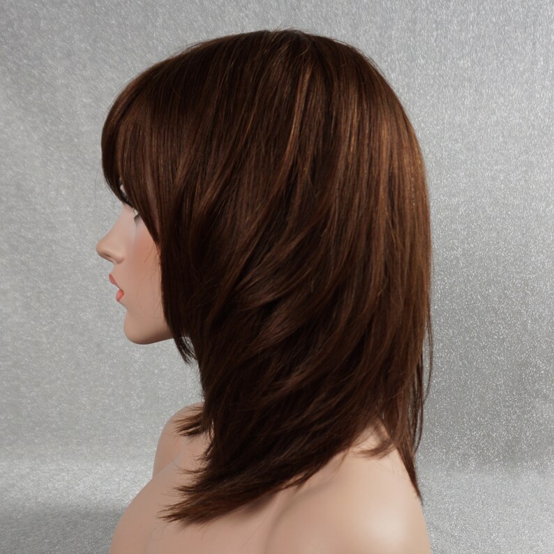 100 Real Human Hair Full Wig Cap 130 14 in Shag Wig with Etsy