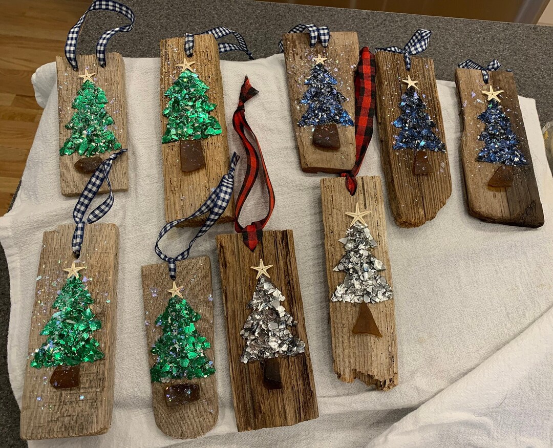 Driftwood Christmas Tree Ornaments Etsy