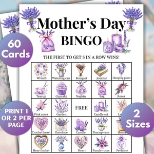 Moederdagbingo, 60 afdrukbare Moederdagbingokaarten, Moederdagspel, Moederdagbrunchspel, Moederdagviering