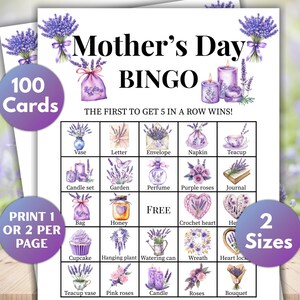 Moederdagbingo, 100 afdrukbare Moederdagbingokaarten, Moederdagspel, Moederdagbrunchspel, Moederdagviering