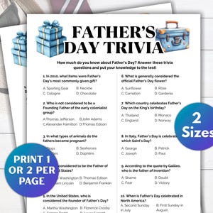Giochi a quiz per la festa del papà, giochi per feste per la festa del papà, domande stampabili per la festa del papà, attività per la festa del papà, attività divertenti per la famiglia