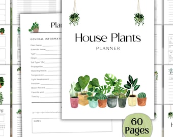 House Plant Care Planner, Plant Tracker, Budget, Watering Schedule, Propagation, Indoor Gardening Organizer, Gardening Planner, Garden Plan