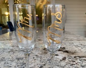 Mr. Mrs. Decal Only Wedding Stickers Champagne Flutes Wine Glass Yeti Tumblers