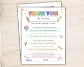 Teacher Appreciation Letter, Personalized Teacher Week Gift, Thank You Letter Template, End of Year Gift, School Teacher Thank You Letter