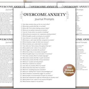 Overcome Anxiety Journal, Self Discovery, Emotional Regulation, Anxiety Journal, Mental Health Journal, Healing Journal, Shadow Work Journal