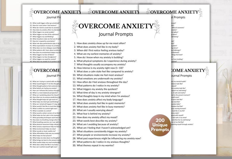 Journal zur Überwindung von Angst, Selbstentdeckung, Emotionale Regulierung, Angst Journal, Journal für psychische Gesundheit, Heilung Journal, Schattenarbeit Journal Bild 1
