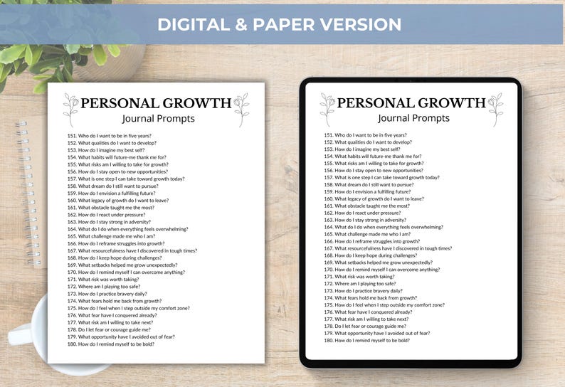 200 Personal Growth Journal Prompts, Self-discovery Writing Prompts, 5 ...