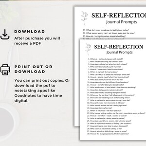 200 Self-Reflection Journal Prompts, Self-Discovery Writing Prompts, 5 Minutes Journaling, Difficult Questions, Guided Journal Prompts image 7