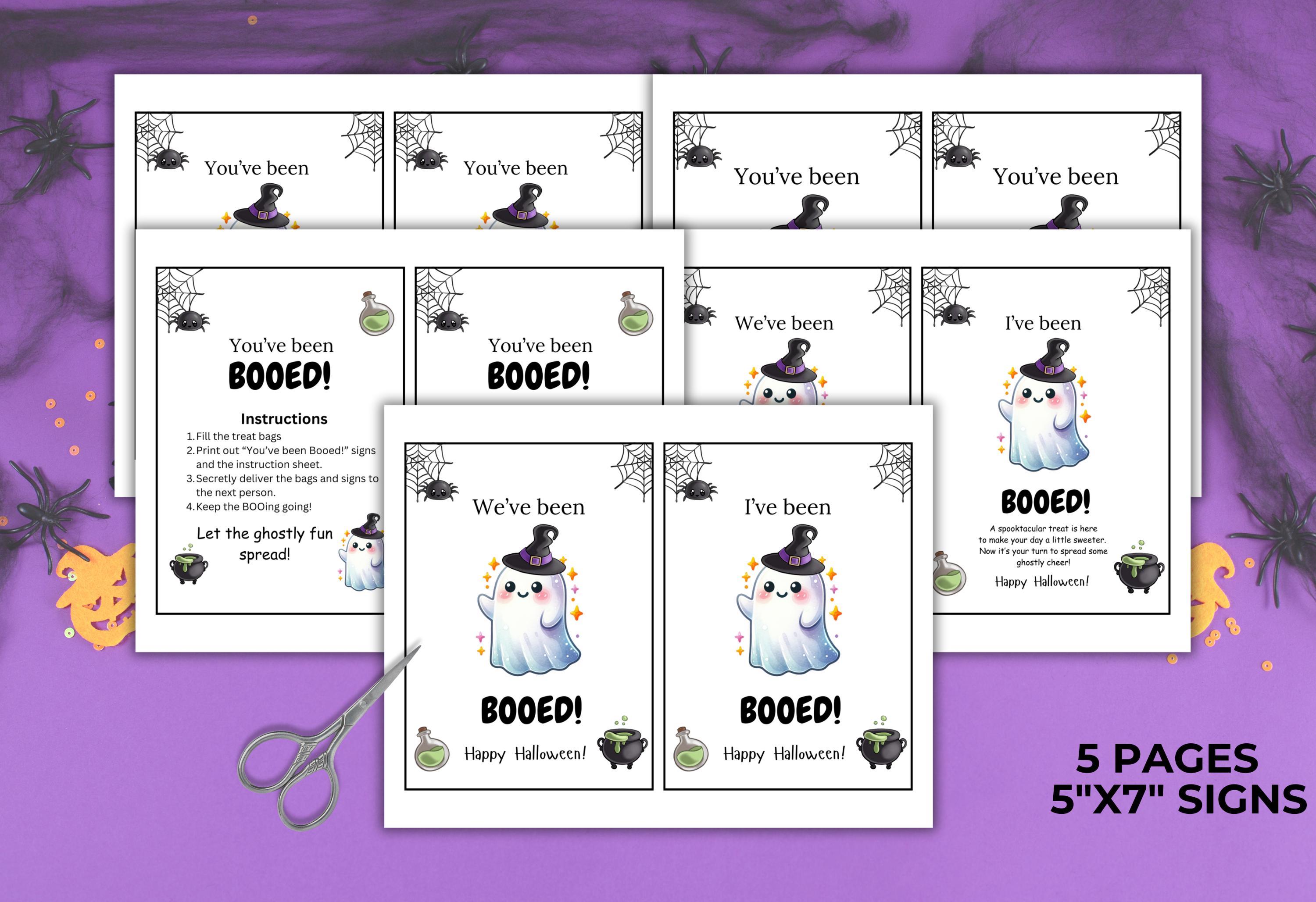 You've Been Booed, Boo Basket Set, 5 Different Printable Signs & Tags ...