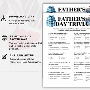 Father’s Day Trivia Games, Father’s Day Party Games, Printable Father’s Day Questions, Father’s Day Activities, Family Fun Activities image 8