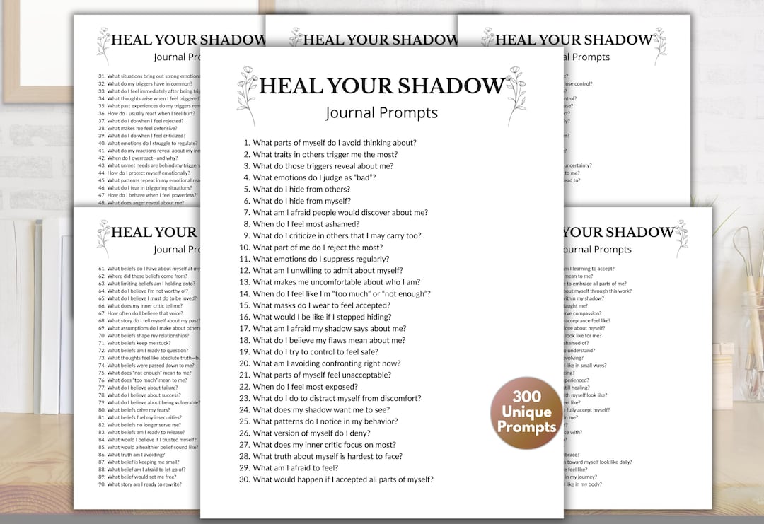 Shadow Topics 200 Heal Your Shadow Prompts, Shadow Work Journal, Self Reflection ...