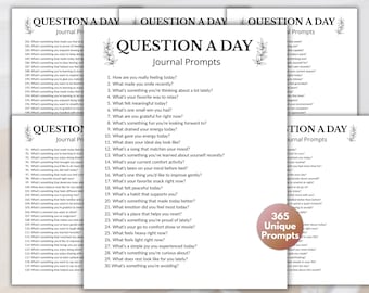 365 instructions d'écriture quotidiennes, instructions approfondies du journal, question par jour, tenue d'un journal quotidien, journal de pleine conscience, instructions de soins personnels, journal guidé