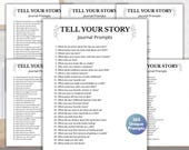 Tell Your Story Writing Prompts, 365 Guided Life Story Journal, Self Reflection, Self Discovery, Guided Journal Prompts, 5 Minute Journal