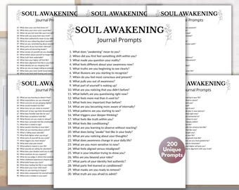 200 unieke Soul Awakening-schrijfprompts, zelfontdekking, dagboekprompts, schaduwwerkdagboek, begeleid dagboek, innerlijke kind-prompts