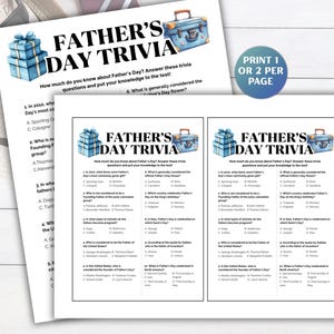 Father’s Day Trivia Games, Father’s Day Party Games, Printable Father’s Day Questions, Father’s Day Activities, Family Fun Activities image 2