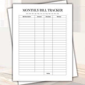 Planilha de controle de contas mensais, registro de contas mensais, planejador de contas, organizador de contas, rastreador financeiro, rastreador de gastos, calendário de contas, rastreador de contas