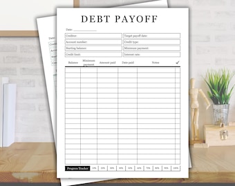 Fillable Debt Payoff Tracker, Debt Payoff Template, Debt Payment, Payment Tracker, Debt Payoff, Debt Tracker, Payoff Tracker, Bill Tracker