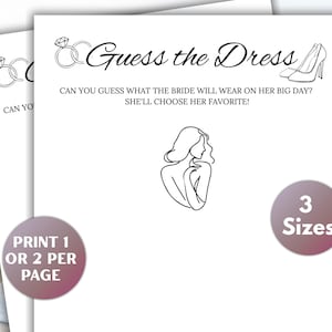 Printable Guess the Dress Bridal Shower Game, Bridal Draw the Dress, Wedding Shower Game, Hens Party Games, Bridal Shower Party Games