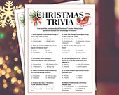 Christmas Trivia Game, Family Holiday Trivia Game, Adult Holiday Games, Printable Trivia Game, Christmas Party Games, Teen Christmas Trivia