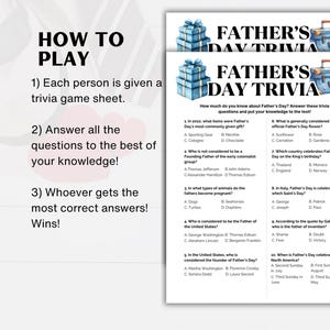 Father’s Day Trivia Games, Father’s Day Party Games, Printable Father’s Day Questions, Father’s Day Activities, Family Fun Activities image 7