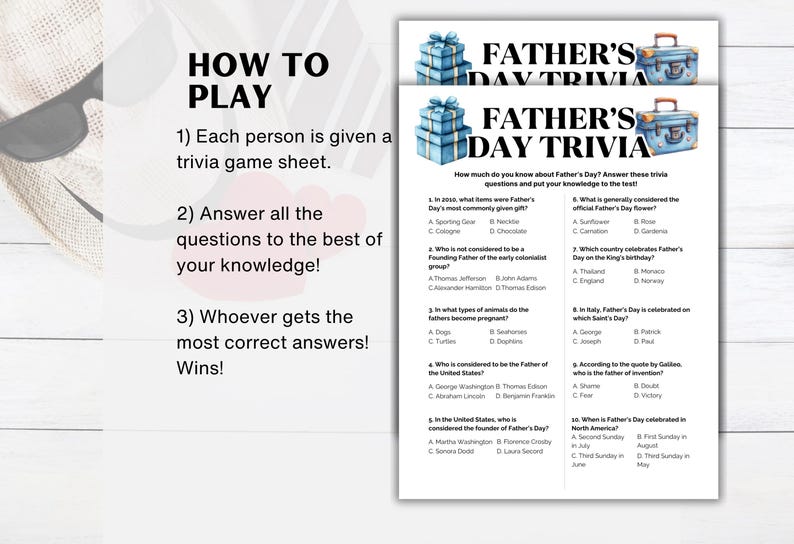 Father’s Day Trivia Games, Father’s Day Party Games, Printable Father’s Day Questions, Father’s Day Activities, Family Fun Activities image 7