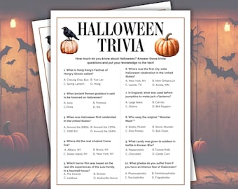 Trivia-game Halloween, Spooky Party-vragen, Trivia-games voor tieners, Trivia-games voor volwassenen, Trivia-vragen met antwoorden, Trivia-game voor de feestdagen