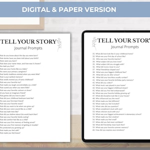 Tell Your Story Writing Prompts, 365 Guided Life Story Journal, Self Reflection, Self Discovery, Guided Journal Prompts, 5 Minute Journal image 4