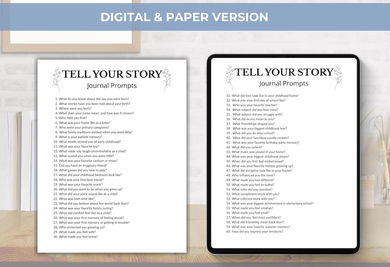 Tell Your Story Writing Prompts, 365 Guided Life Story Journal, Self Reflection, Self Discovery, Guided Journal Prompts, 5 Minute Journal image 4