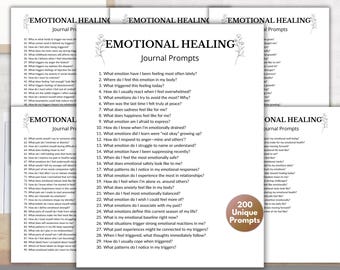 200 emotionele genezingsdagboekprompts, zelfontdekking, innerlijke genezingsdagboekprompts, schaduwwerkdagboek, begeleide journaalprompts