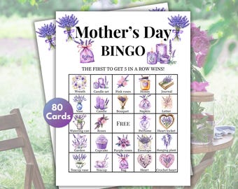 Muttertags Bingo Spiele, 80 Muttertags Bingo Karten, Muttertags Spiele, Party Spiele, Brunch Spiele, Familienspiele
