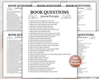 300 Book Discussion Writing Prompts, Reading Journal, Book Club Questions, Book Club Journal, Journal Prompts, Booktok Journal, Guided