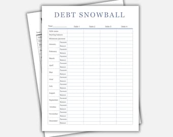 Fillable Debt Snowball Trackers, Debt Tracker, Debt Payoff Tracker, Debt Payoff Template, Debt Payment, Payment Tracker, Bill Tracker