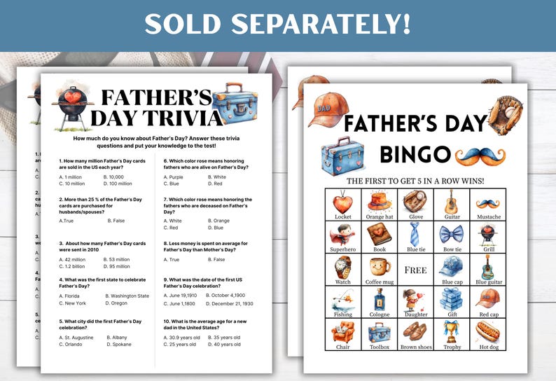 Father’s Day Trivia Games, Father’s Day Party Games, Printable Father’s Day Questions, Father’s Day Activities, Family Fun Activities image 9