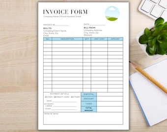 Editable Invoice Template | Canva Template | Small Business Forms | Edit in Canva | Bakery Business | Beauty Business | Minimalist