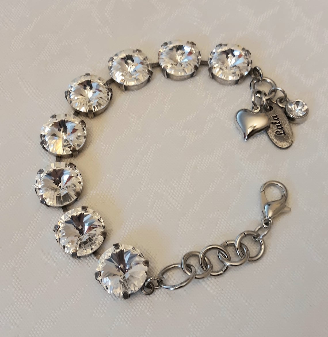Swarovski Bracelet Clear Crystal 14mm Rivoli gift for her Etsy