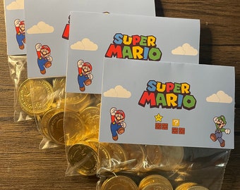 Super Mario gold coin labels