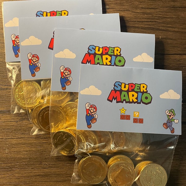 Super Mario gold coin labels