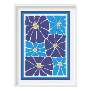 Floral Cross Stitch Pattern, Modern Floral Cross Stitch Pattern, Instant Download PDF Cross Stitch Pattern