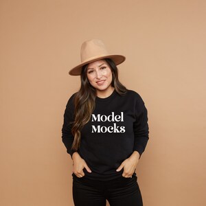 Bella Canvas 3945 MOCKUP | Black Sweatshirt | BELLA CANVAS | Gildan 18000 | Sweatshirt Mockup | Model Mockup