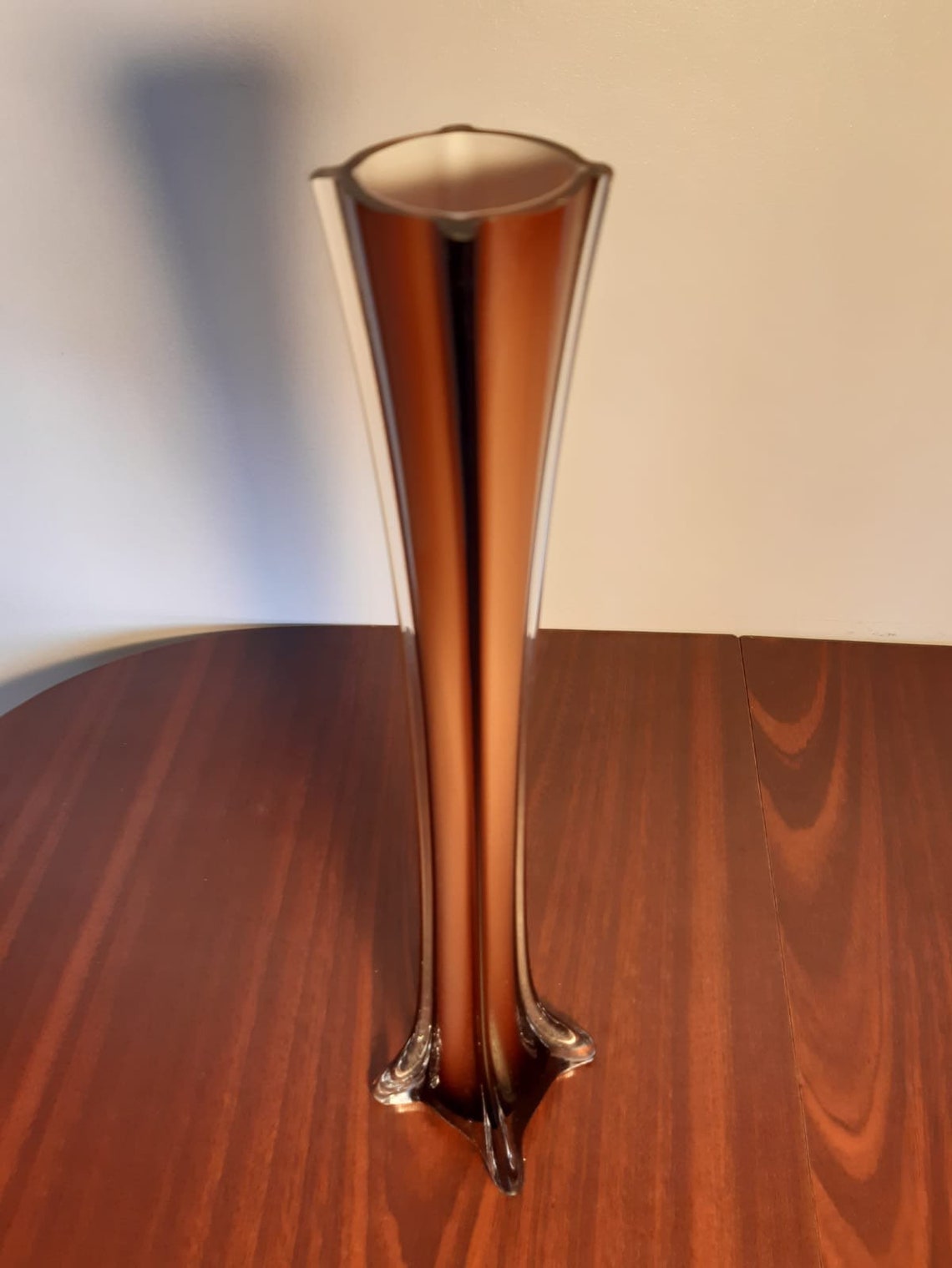 Beautiful Brown Murano Stem Glass Vase 16 Stem Vase 60s Etsy