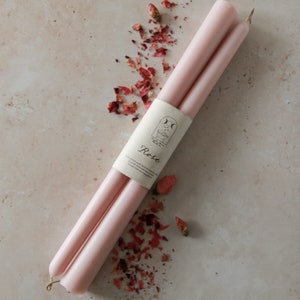 Rose Scented Tapered Candle Set