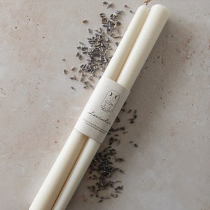 Lavender Scented Tapered Candle Set