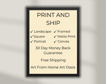 Custom Print and Ship, Enhanced Matte Paper, Black Frame Image, Canvas Print, Any Artwork in Shop