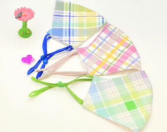 Plaid Mask/ Spring/Summer/ Mask, Face Mask Set, Teen/ Adult Face Mask, Washable Mask, Travel Mask