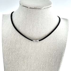 Boho Leather Suede Choker, Antique Choker, Stainless-Steel, Urban choker, minimalist choker, suede choker, Boho Necklaces, Thin Black Choker