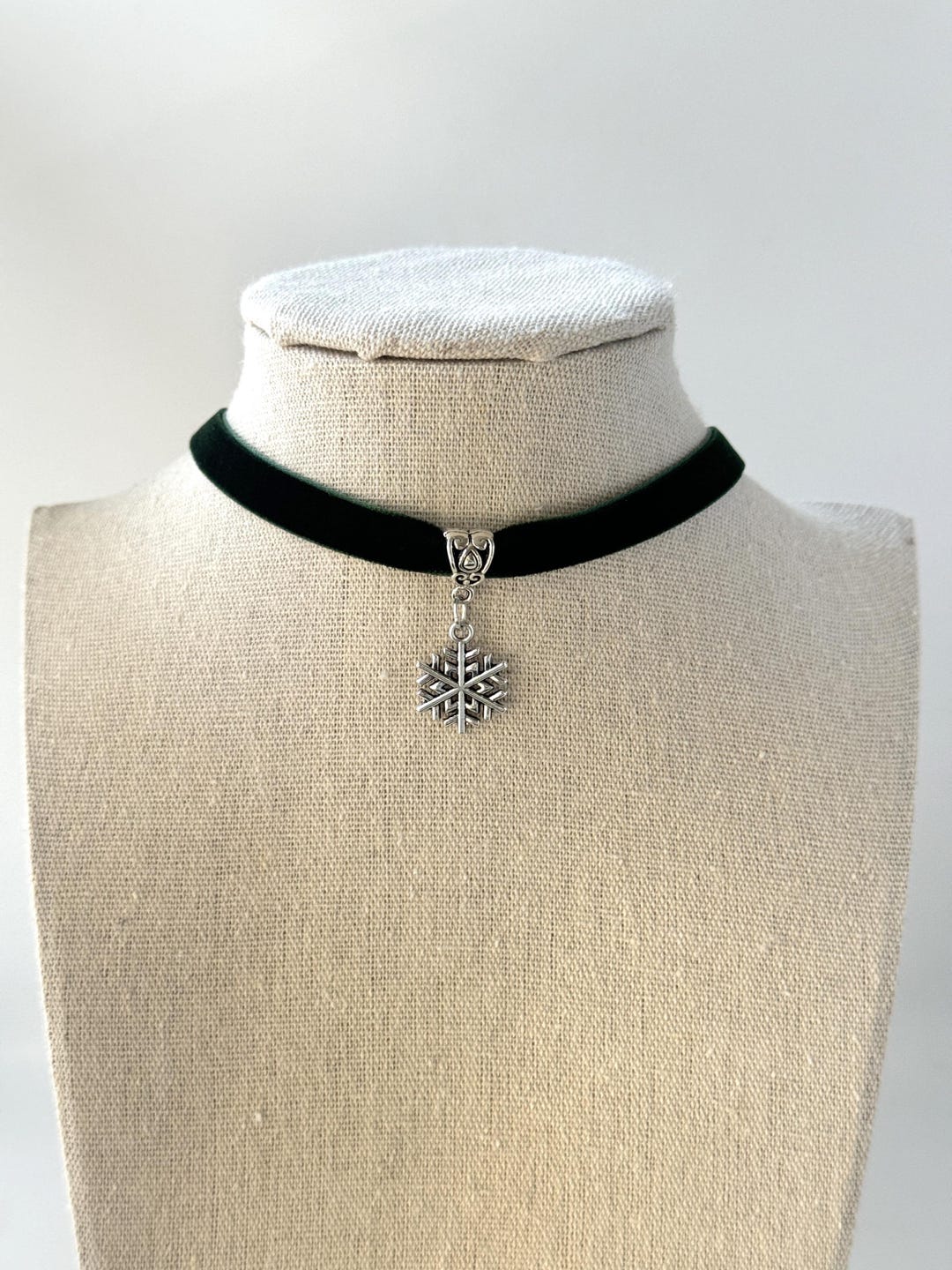 Black Velvet Choker: Antique Silver Snowflake, Boho Gothic Necklace - Etsy